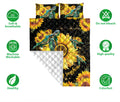 Ohaprints-Quilt-Bed-Set-Pillowcase-Sunflower-Peace-Sign-You-Are-My-Sunshine-Sea-Turtle-Black-Yellow-Hippie-Blanket-Bedspread-Bedding-1849-Double (70'' x 80'')