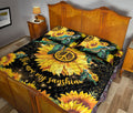 Ohaprints-Quilt-Bed-Set-Pillowcase-Sunflower-Peace-Sign-You-Are-My-Sunshine-Sea-Turtle-Black-Yellow-Hippie-Blanket-Bedspread-Bedding-1849-Queen (80'' x 90'')