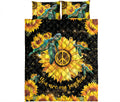 Ohaprints-Quilt-Bed-Set-Pillowcase-Sunflower-Peace-Sign-You-Are-My-Sunshine-Sea-Turtle-Black-Yellow-Hippie-Blanket-Bedspread-Bedding-1849-King (90'' x 100'')