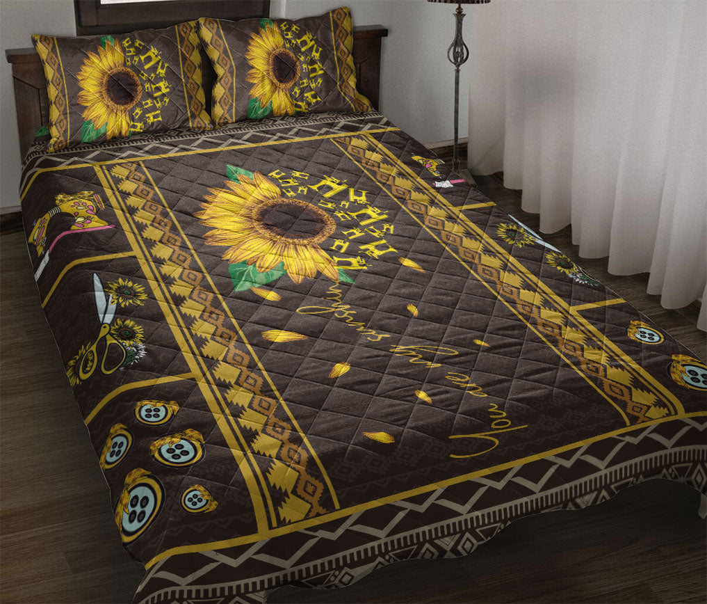 Ohaprints-Quilt-Bed-Set-Pillowcase-Sewing-Machine-Sunflower-You-Are-My-Sunshine-Yellow-Tailors-Unique-Gift-Blanket-Bedspread-Bedding-1853-Throw (55'' x 60'')