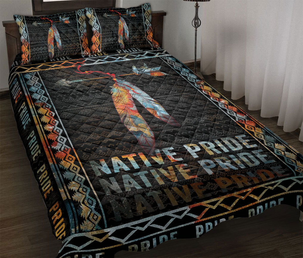 Ohaprints-Quilt-Bed-Set-Pillowcase-America-Native-Pride-Indigenous-Feather-Boho-Black-Vintage-Unique-Gift-Blanket-Bedspread-Bedding-700-Throw (55'' x 60'')