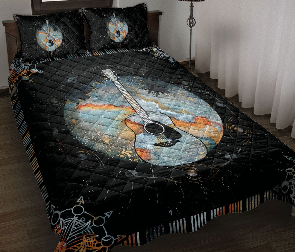 Ohaprints-Quilt-Bed-Set-Pillowcase-Guitar-Guitarist-Mandala-Vintage-Black-Unique-Gift-Blanket-Bedspread-Bedding-1353-Throw (55'' x 60'')