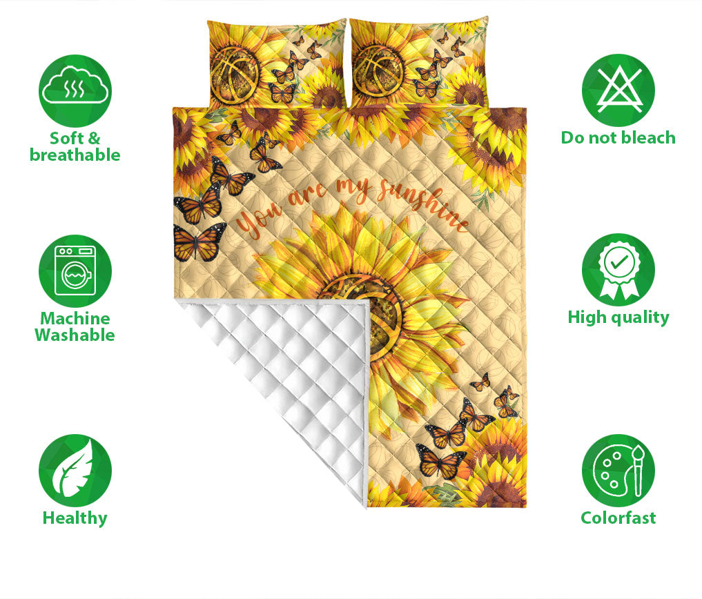 Ohaprints-Quilt-Bed-Set-Pillowcase-Volleyball-Butterfly-Sunflower-Yellow-You-Are-My-Sunshine-Blanket-Bedspread-Bedding-2539-Double (70'' x 80'')