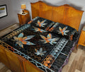 Ohaprints-Quilt-Bed-Set-Pillowcase-Black-Boho-Vintage-Leaf-Unique-Funny-Cool-Gift-Blanket-Bedspread-Bedding-126-Queen (80'' x 90'')