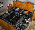 Ohaprints-Quilt-Bed-Set-Pillowcase-Autism-Awareness-Rainbow-Sunflower-Choose-Kind-Black-Unique-Gift-Asd-Support-Blanket-Bedspread-Bedding-1850-Queen (80'' x 90'')