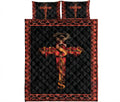 Ohaprints-Quilt-Bed-Set-Pillowcase-Red-Black-Jesus-Save-Cross-Christian-Unique-Gift-Blanket-Bedspread-Bedding-647-King (90'' x 100'')