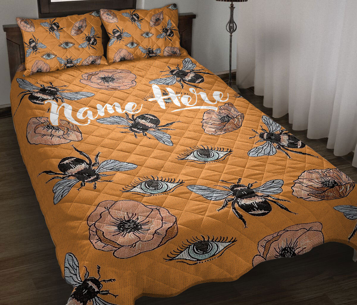 Ohaprints-Quilt-Bed-Set-Pillowcase-Nazar-Greek-Matiasma-Mati-Evil-Mataki-Eye-Bee-Boho-Custom-Personalized-Name-Blanket-Bedspread-Bedding-1101-Throw (55'' x 60'')