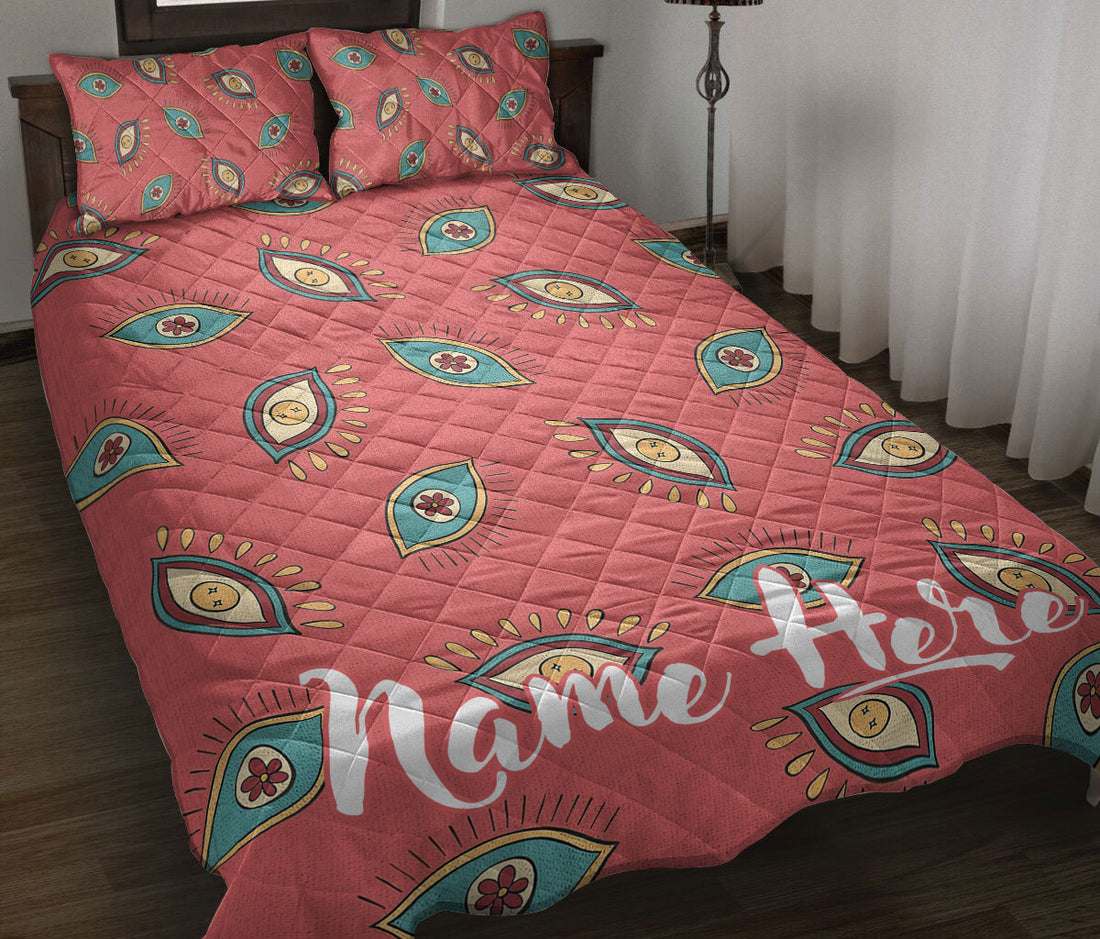 Ohaprints-Quilt-Bed-Set-Pillowcase-Nazar-Greek-Matiasma-Mati-Evil-Mataki-Eye-Red-Boho-Custom-Personalized-Name-Blanket-Bedspread-Bedding-1684-Throw (55'' x 60'')