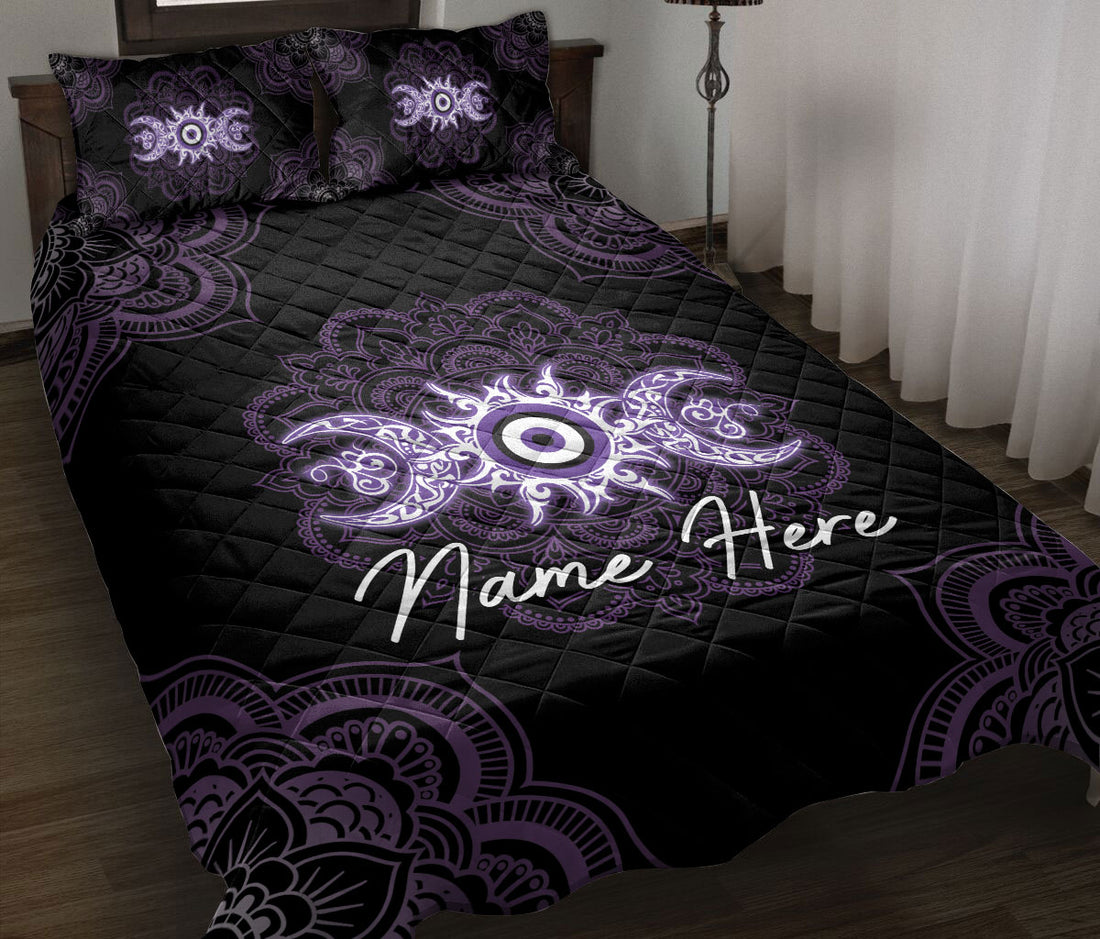 Ohaprints-Quilt-Bed-Set-Pillowcase-Nazar-Greek-Matiasma-Mati-Evil-Mataki-Eye-Triple-Moon-Custom-Personalized-Name-Blanket-Bedspread-Bedding-2864-Throw (55'' x 60'')