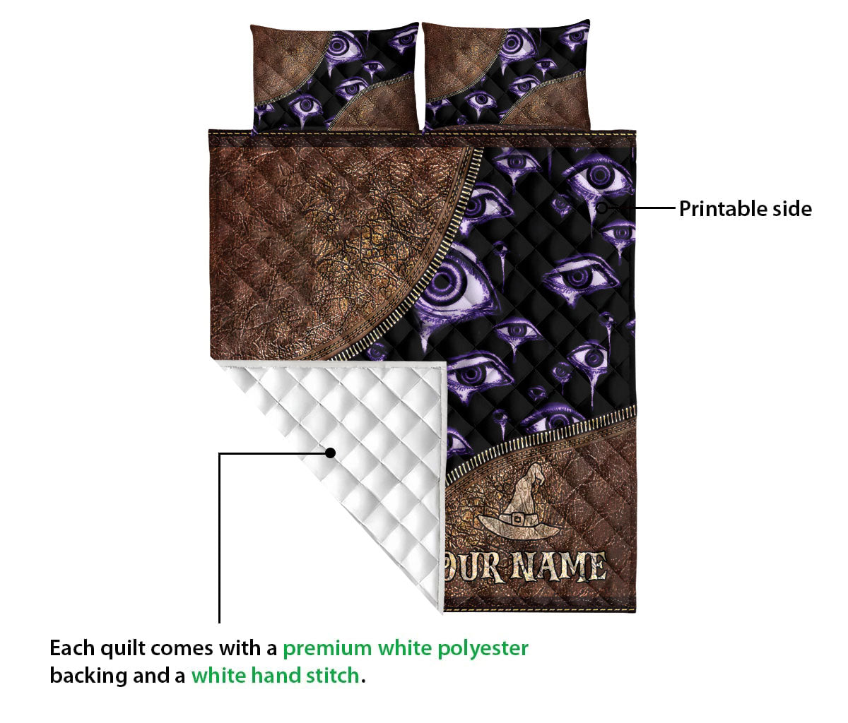 Ohaprints-Quilt-Bed-Set-Pillowcase-Nazar-Greek-Matiasma-Mati-Evil-Mataki-Eye-Purple-Custom-Personalized-Name-Blanket-Bedspread-Bedding-2272-Queen (80'' x 90'')