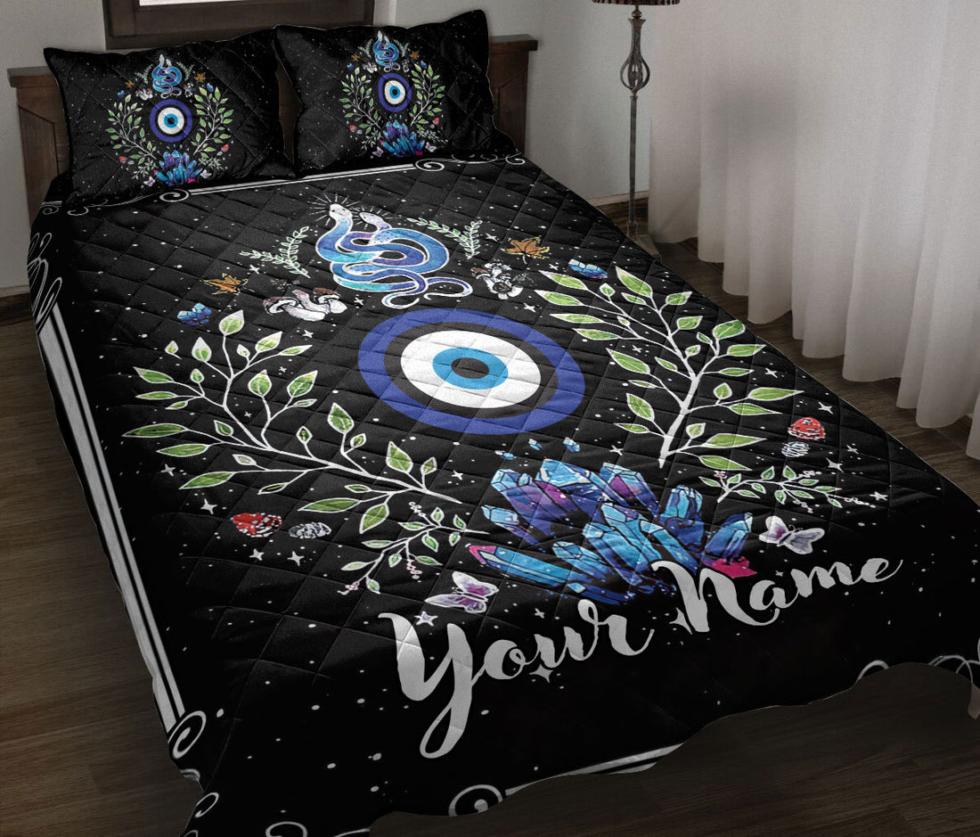 Ohaprints-Quilt-Bed-Set-Pillowcase-Nazar-Greek-Matiasma-Mati-Evil-Mataki-Eye-Spirit-Boho-Custom-Personalized-Name-Blanket-Bedspread-Bedding-514-Throw (55'' x 60'')