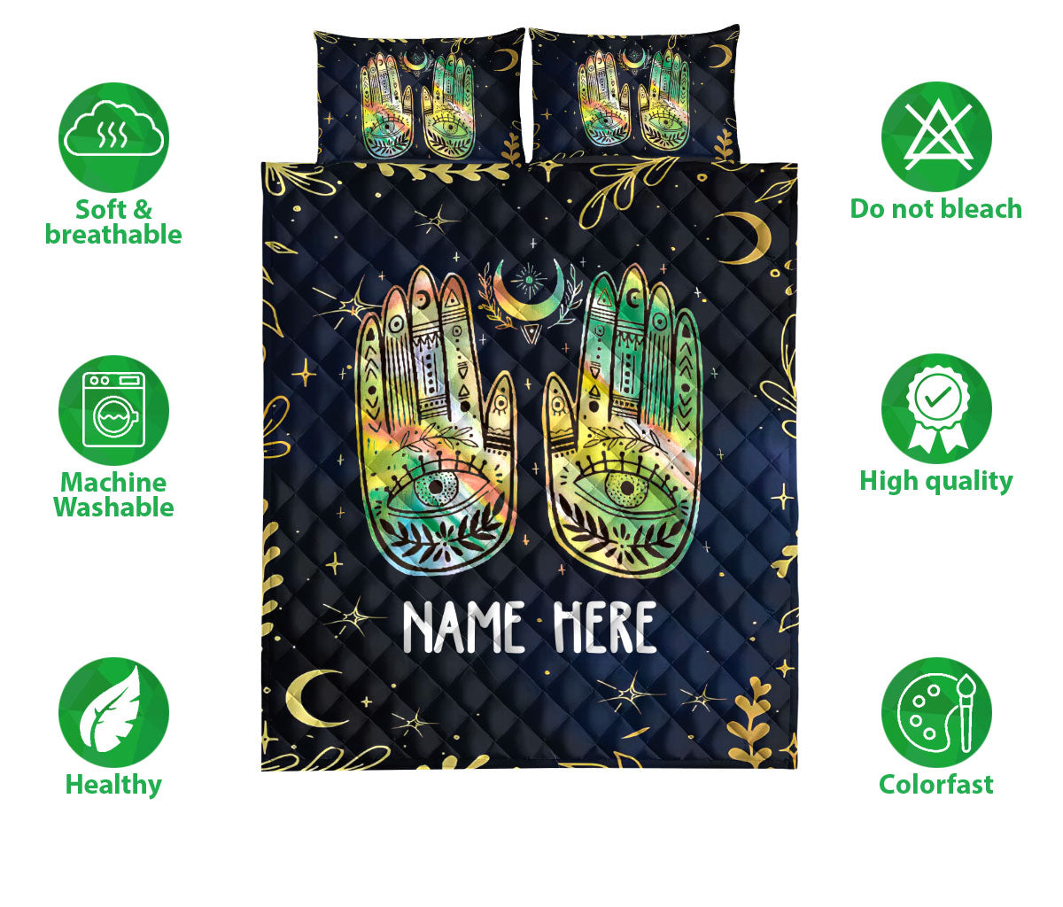 Ohaprints-Quilt-Bed-Set-Pillowcase-Nazar-Greek-Matiasma-Mati-Evil-Mataki-Eye-Hand-Wicca-Custom-Personalized-Name-Blanket-Bedspread-Bedding-2273-Double (70'' x 80'')