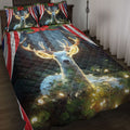 Ohaprints-Quilt-Bed-Set-Pillowcase-White-Deer-Christmas-Light-In-Forest-American-Flag-Unique-Gift-Blanket-Bedspread-Bedding-4245-Throw (55'' x 60'')