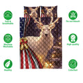 Ohaprints-Quilt-Bed-Set-Pillowcase-Beautiful-Deer-With-Christmas-Bell-American-Flag-Christmas-Gift-Blanket-Bedspread-Bedding-4249-Double (70'' x 80'')