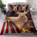 Ohaprints-Quilt-Bed-Set-Pillowcase-Beautiful-Deer-With-Christmas-Bell-American-Flag-Christmas-Gift-Blanket-Bedspread-Bedding-4249-King (90'' x 100'')