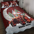 Ohaprints-Quilt-Bed-Set-Pillowcase-Red-Tractor-Christmas-Hat-String-Lights-Custom-Personalized-Name-Blanket-Bedspread-Bedding-4058-Throw (55'' x 60'')