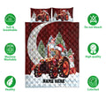 Ohaprints-Quilt-Bed-Set-Pillowcase-Red-Tractor-Christmas-Hat-String-Lights-Custom-Personalized-Name-Blanket-Bedspread-Bedding-4058-Double (70'' x 80'')