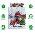 Ohaprints-Quilt-Bed-Set-Pillowcase-Red-Tractor-Christmas-Tree-Farm-Country-Custom-Personalized-Name-Blanket-Bedspread-Bedding-4059-Double (70'' x 80'')