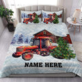 Ohaprints-Quilt-Bed-Set-Pillowcase-Red-Tractor-Christmas-Tree-Farm-Country-Custom-Personalized-Name-Blanket-Bedspread-Bedding-4059-King (90'' x 100'')