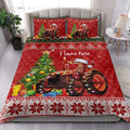 Ohaprints-Quilt-Bed-Set-Pillowcase-Red-Tractor-Christmas-Hat-Farm-Country-Life-Custom-Personalized-Name-Blanket-Bedspread-Bedding-4062-King (90'' x 100'')