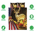 Ohaprints-Quilt-Bed-Set-Pillowcase-Beautiful-Deer-In-Forest-Christmas-Bell-American-Flag-Christmas-Gift-Blanket-Bedspread-Bedding-4227-Double (70'' x 80'')