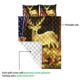 Ohaprints-Quilt-Bed-Set-Pillowcase-Lovely-Deer-In-Forest-Christmas-Bell-American-Flag-Christmas-Gift-Blanket-Bedspread-Bedding-4228-Queen (80'' x 90'')