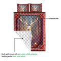 Ohaprints-Quilt-Bed-Set-Pillowcase-White-Deer-With-Christmas-Light-And-Holy-Poinsettia-Christmas-Gifts-Blanket-Bedspread-Bedding-4230-Queen (80'' x 90'')