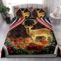 Ohaprints-Quilt-Bed-Set-Pillowcase-Beautiful-Deer-In-Forest-With-Gift-Boxes-Christmas-American-Flag-Blanket-Bedspread-Bedding-4236-King (90'' x 100'')