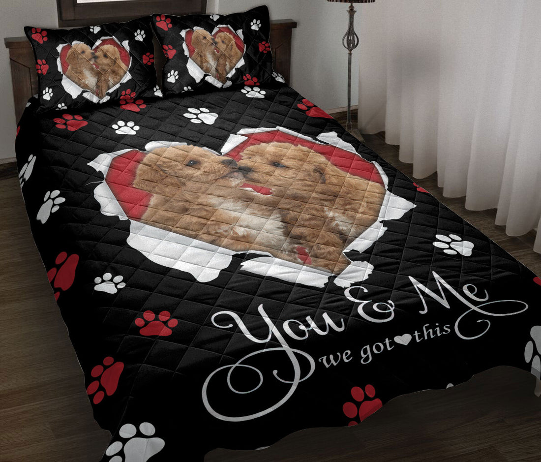 Ohaprints-Quilt-Bed-Set-Pillowcase-Goldendoodle-Labradoodle-Golden-Doodle-Dog-Lover-Pearl-Love-Heart-Blanket-Bedspread-Bedding-1294-Throw (55'' x 60'')