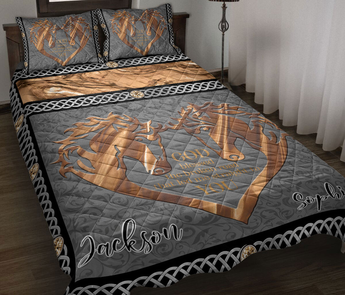 Ohaprints-Quilt-Bed-Set-Pillowcase-Couple-Precious-Moment-First-Year-Love-Together-Anniversary-Custom-Personalized-Name-Blanket-Bedspread-Bedding-3300-Throw (55'' x 60'')