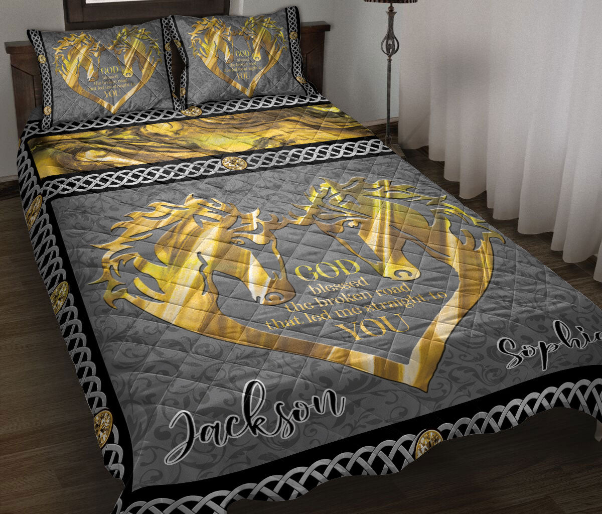 Ohaprints-Quilt-Bed-Set-Pillowcase-Couple-Precious-Moment-First-Year-Love-Together-Anniversary-Custom-Personalized-Name-Blanket-Bedspread-Bedding-3309-Throw (55'' x 60'')