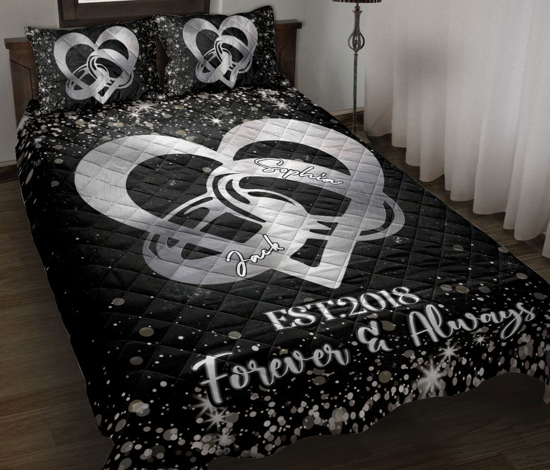 Ohaprints-Quilt-Bed-Set-Pillowcase-Couple-Precious-Moment-First-Year-Love-Together-Anniversary-Custom-Personalized-Name-Date-Blanket-Bedspread-Bedding-3301-Throw (55'' x 60'')