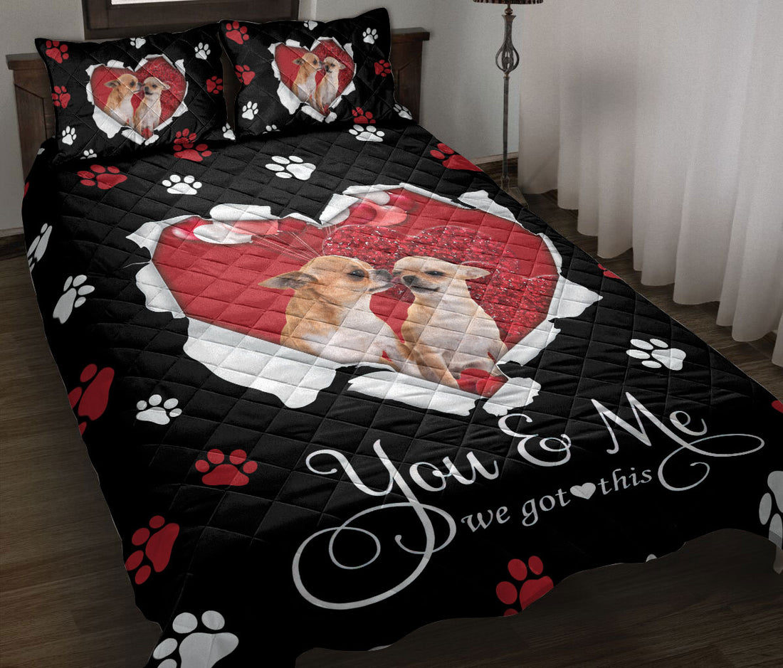 Ohaprints-Quilt-Bed-Set-Pillowcase-Dachshund-Weiner-Doxie-Couple-Dog-Lover-Love-Adorable-Heart-Blanket-Bedspread-Bedding-200-Throw (55'' x 60'')