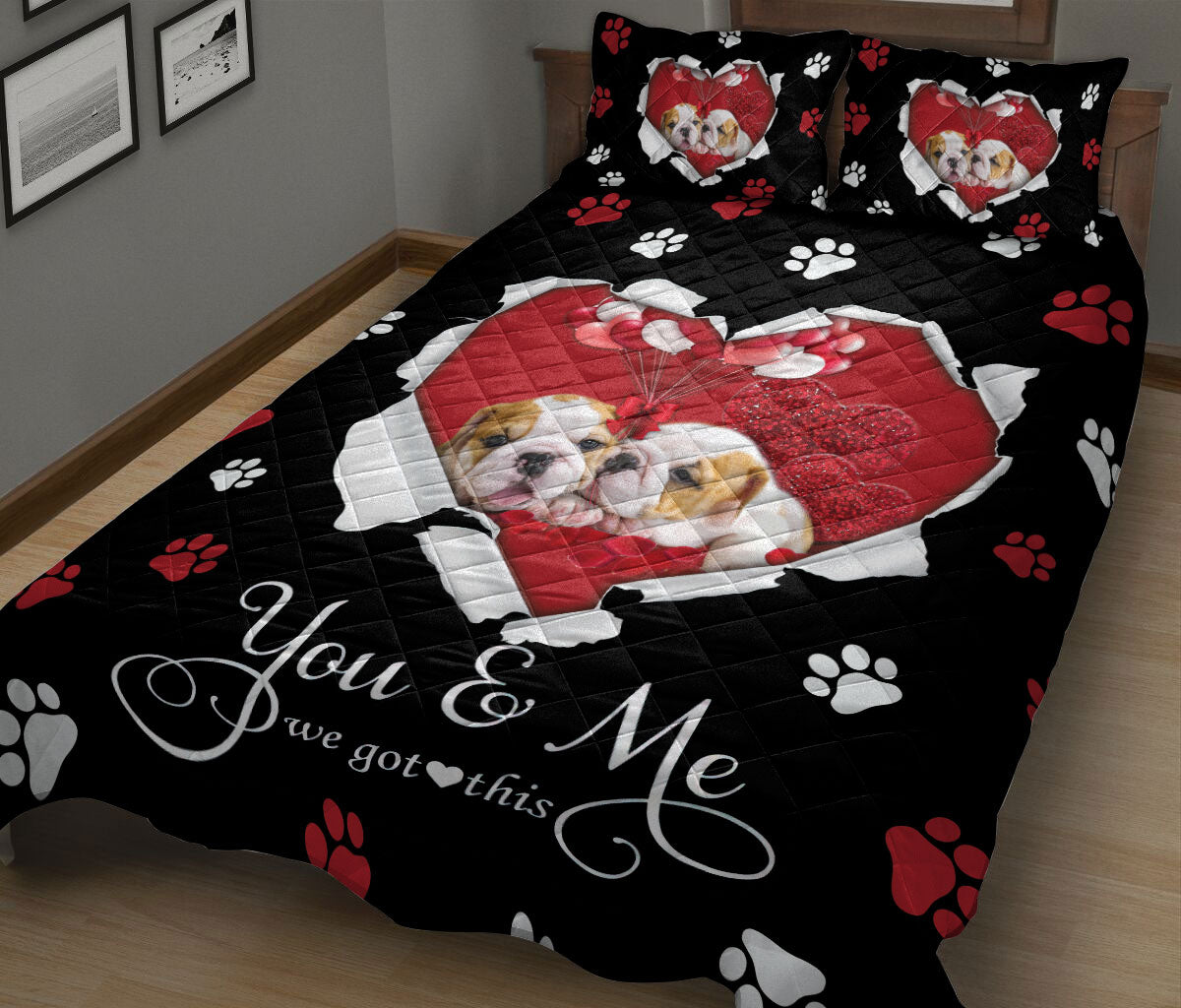 Ohaprints-Quilt-Bed-Set-Pillowcase-English-Bull-Bulldog-Dog-Lover-Love-Blanket-Bedspread-Bedding-201-King (90'' x 100'')