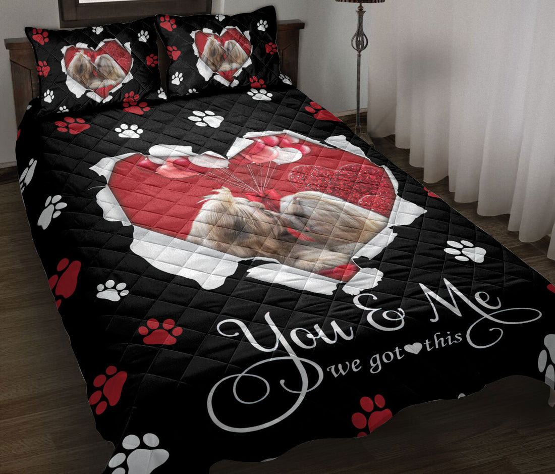 Ohaprints-Quilt-Bed-Set-Pillowcase-Shih-Tzu-Shitzu-Dog-Lover-Love-Heart-Blanket-Bedspread-Bedding-1836-Throw (55'' x 60'')