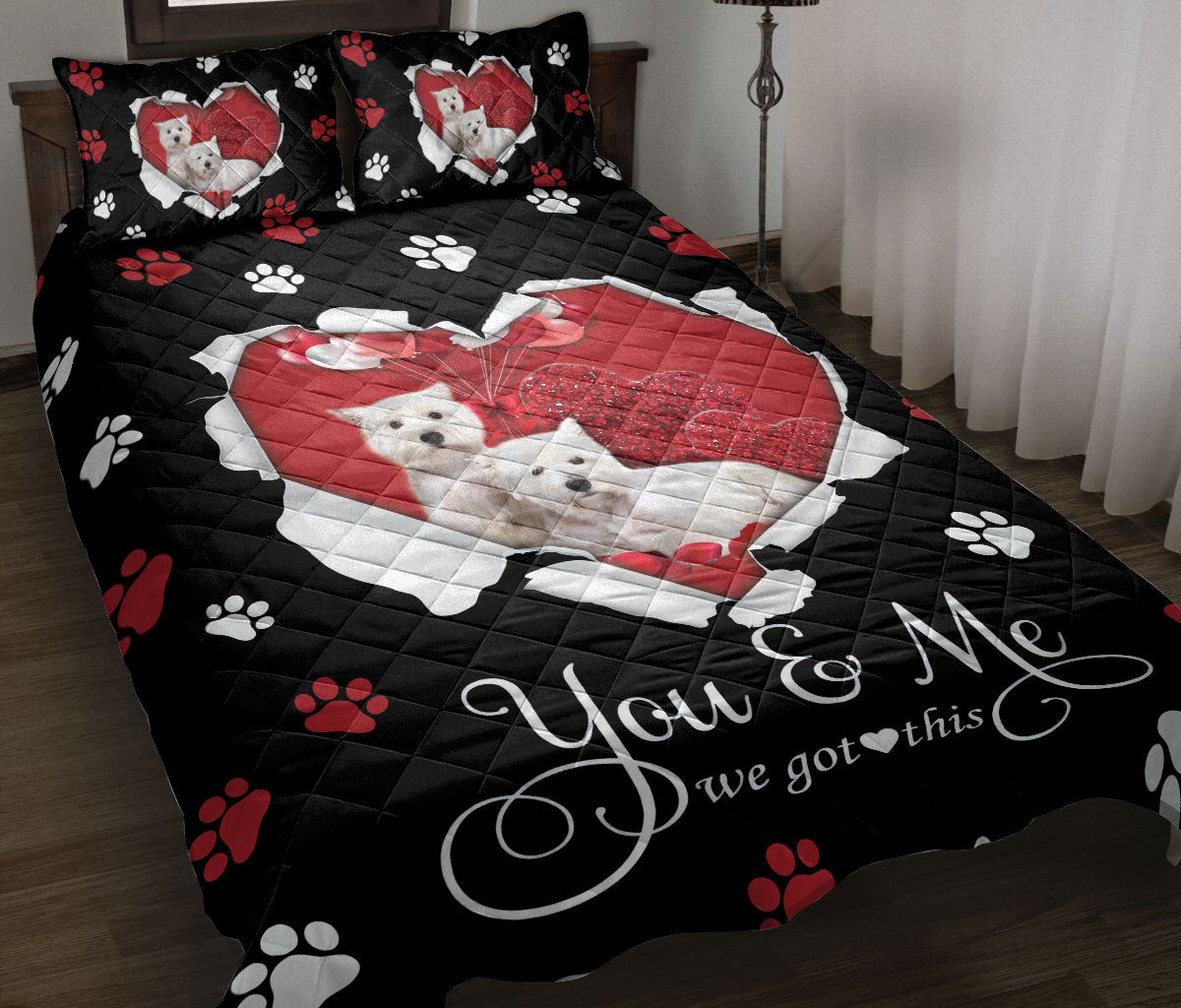 Ohaprints-Quilt-Bed-Set-Pillowcase-Maltese-Dog-Lover-Love-Heart-Blanket-Bedspread-Bedding-1252-Throw (55'' x 60'')