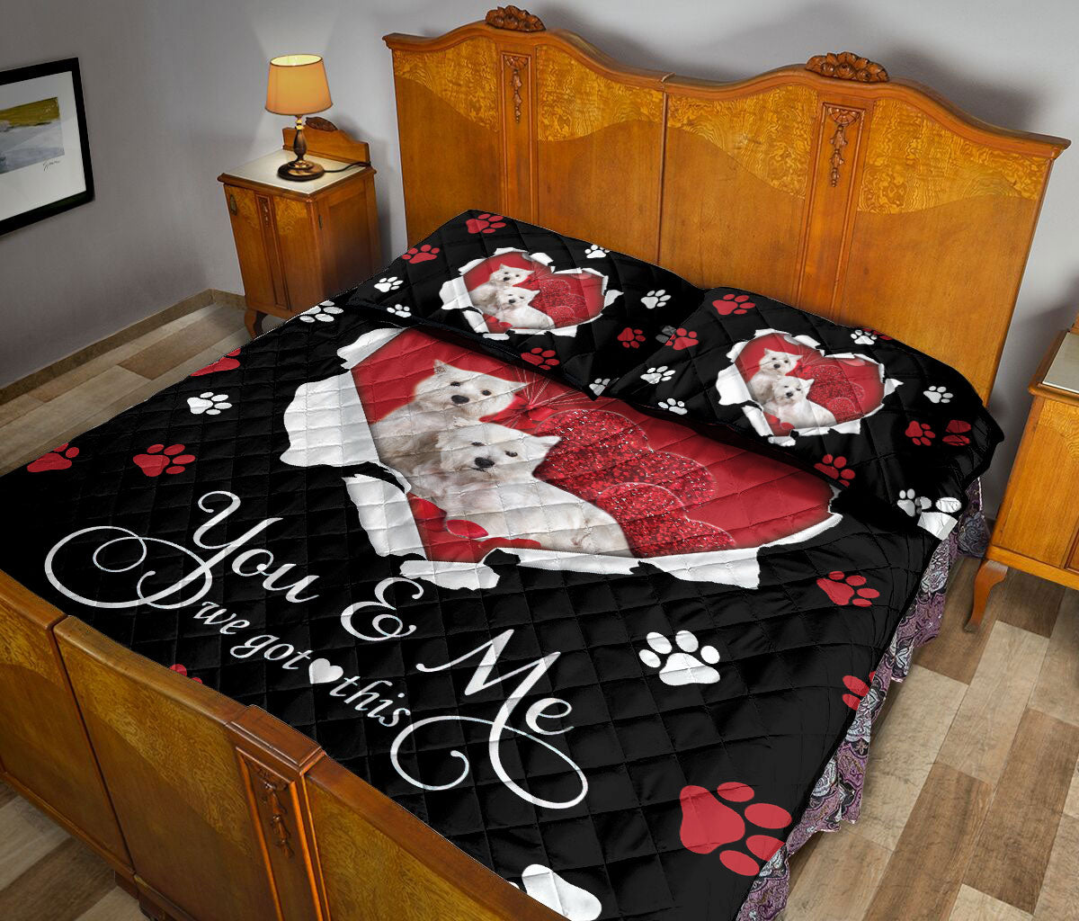 Ohaprints-Quilt-Bed-Set-Pillowcase-Maltese-Dog-Lover-Love-Heart-Blanket-Bedspread-Bedding-1252-Queen (80'' x 90'')