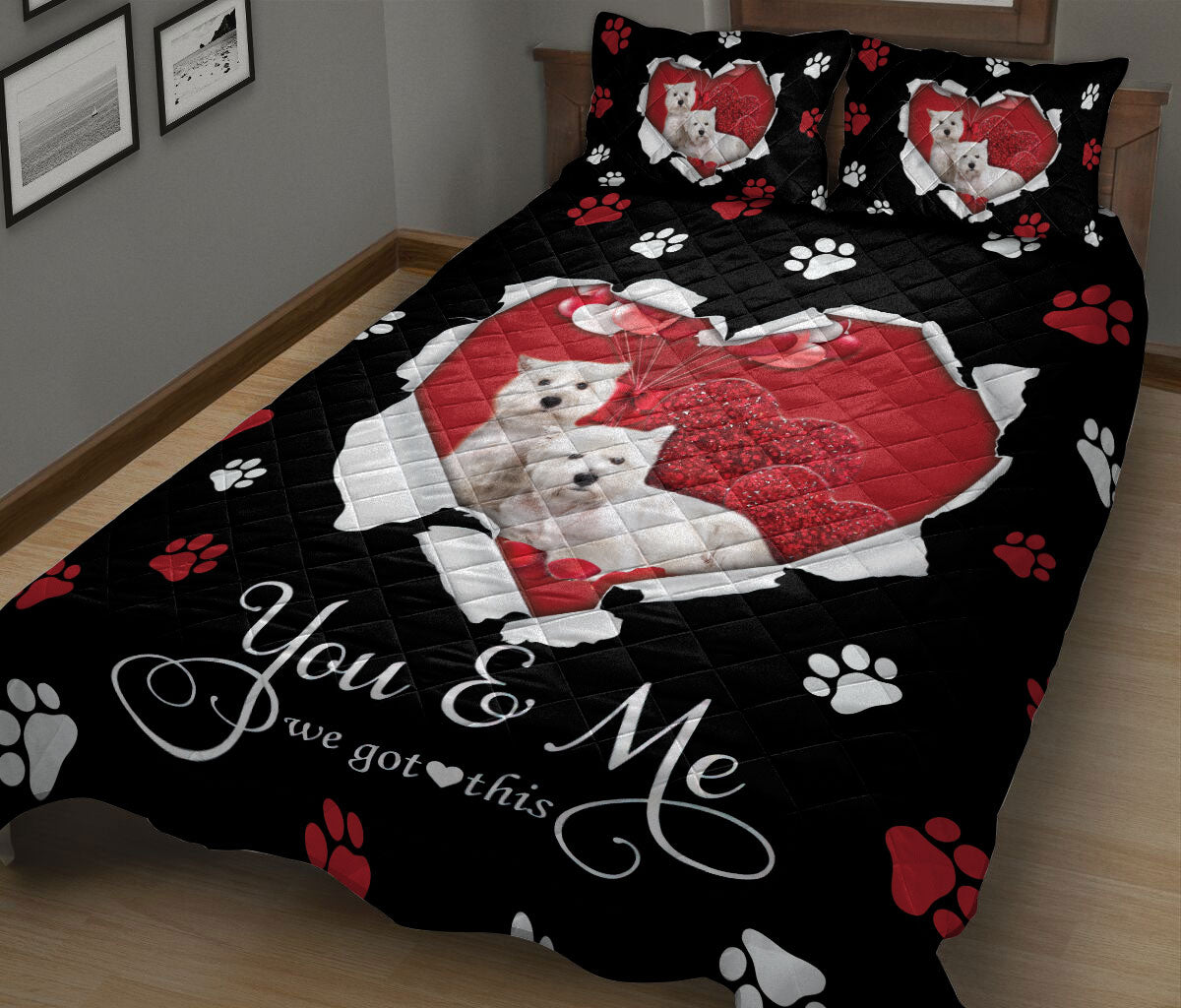 Ohaprints-Quilt-Bed-Set-Pillowcase-Maltese-Dog-Lover-Love-Heart-Blanket-Bedspread-Bedding-1252-King (90'' x 100'')