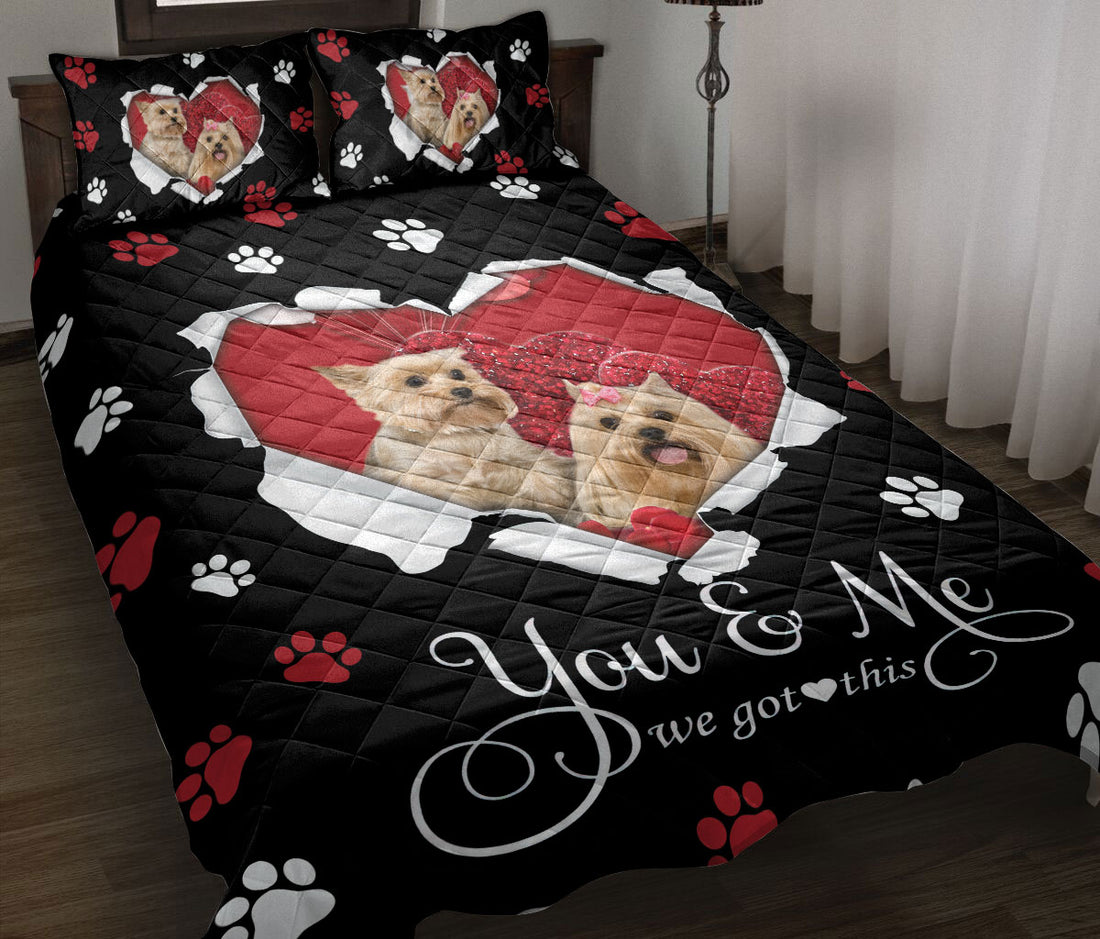 Ohaprints-Quilt-Bed-Set-Pillowcase-Yorkshire-Terrier-Yorkie-Shorkie-Dog-Lover-Love-Heart-Blanket-Bedspread-Bedding-1854-Throw (55'' x 60'')