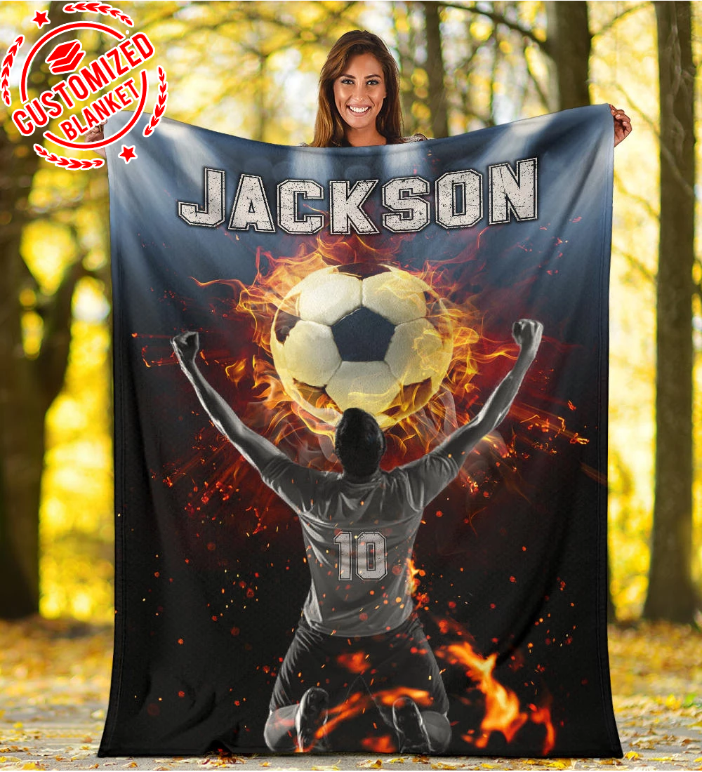 Ohaprints-Fleece-Sherpa-Blanket-Soccer-Goals-This-Is-My-Passion-Lover-Gift-Custom-Personalized-Name-Number-Soft-Throw-Blanket-1256-Fleece Blanket