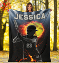 Ohaprints-Fleece-Sherpa-Blanket-Softball-Gift-For-Daughter-Girl-Custom-Personalized-Name-Number-Soft-Throw-Blanket-1863-Fleece Blanket