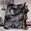 Ohaprints-Fleece-Sherpa-Blanket-Grey-Wood-Pattern-Hockey-Shoes-Custom-Personalized-Name-Number-Soft-Throw-Blanket-1651-Sherpa Blanket