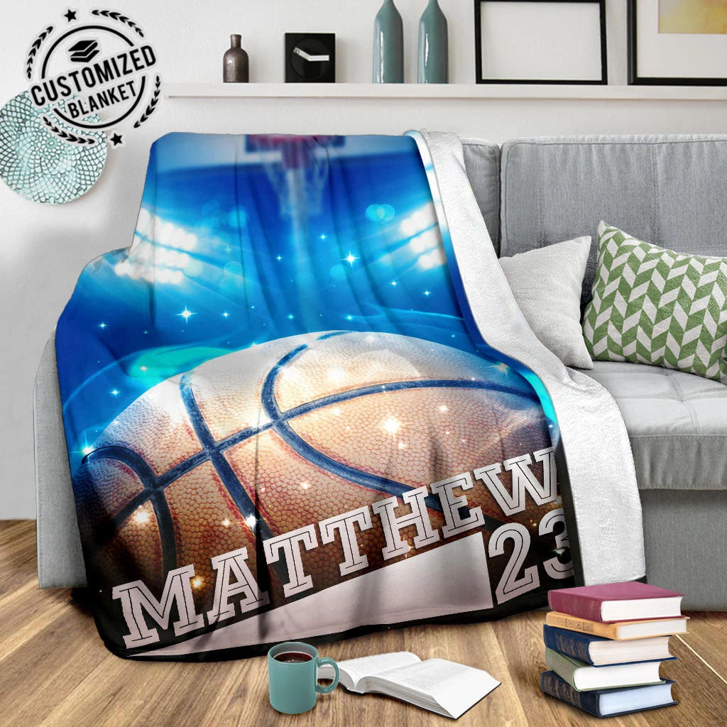 Ohaprints-Fleece-Sherpa-Blanket-Basketball-Gift-For-Son-Boy-Men-Custom-Personalized-Name-Number-Soft-Throw-Blanket-1615-Sherpa Blanket