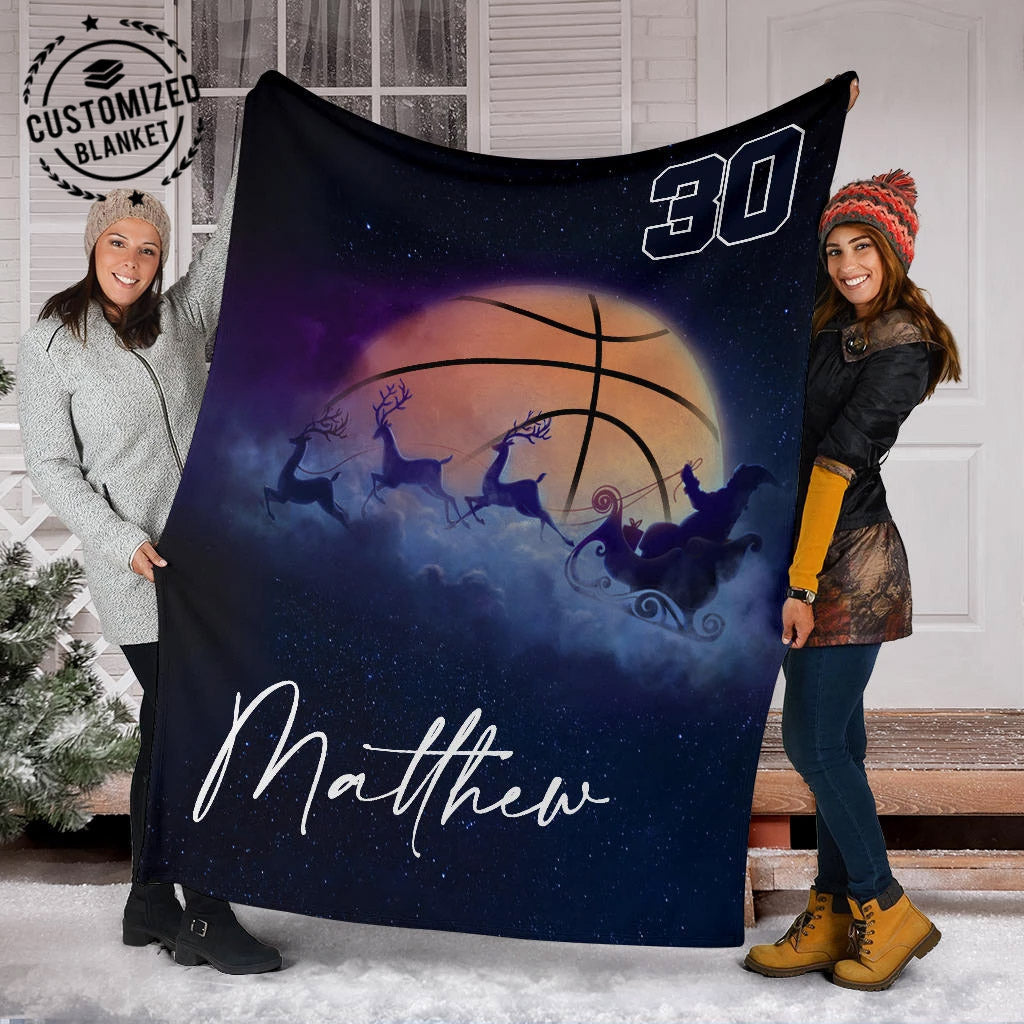 Ohaprints-Fleece-Sherpa-Blanket-Basketball-Gift-For-Son-Boy-Men-Custom-Personalized-Name-Number-Soft-Throw-Blanket-1668-Sherpa Blanket