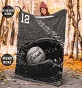 Ohaprints-Fleece-Sherpa-Blanket-Softball-Gift-For-Daughter-Girl-Custom-Personalized-Name-Number-Soft-Throw-Blanket-1883-Fleece Blanket