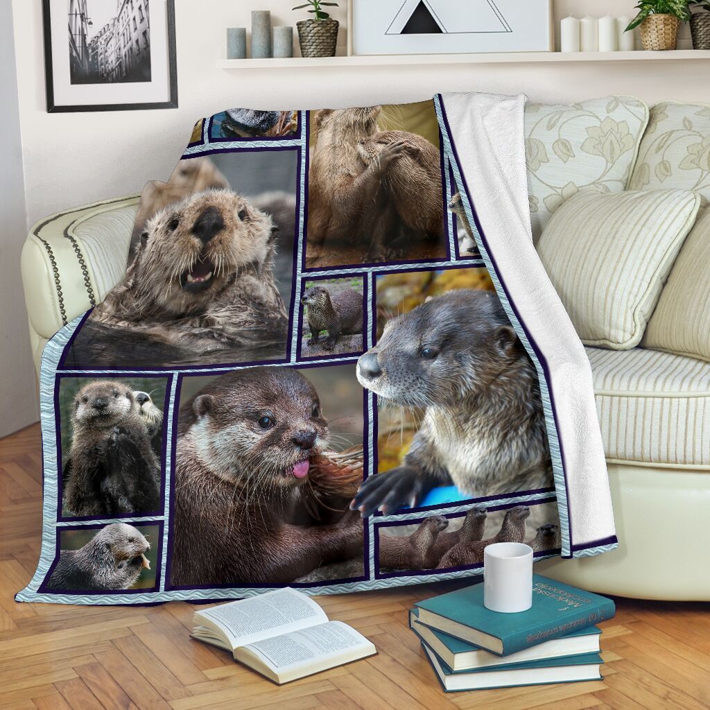 Ohaprints-Fleece-Sherpa-Blanket-Otter-Gift-For-Otter-Lover-Soft-Throw-Blanket-1417-Sherpa Blanket