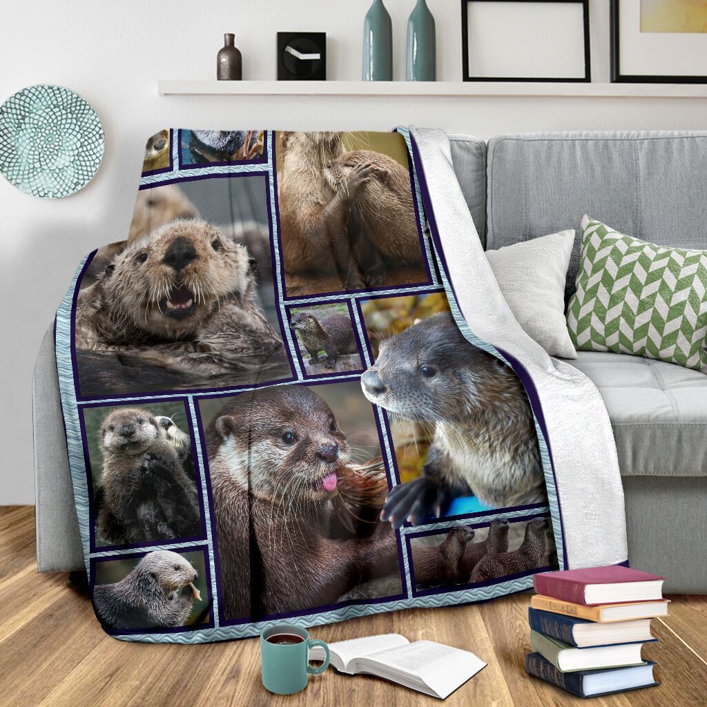 Ohaprints-Fleece-Sherpa-Blanket-Otter-Gift-For-Otter-Lover-Soft-Throw-Blanket-1417-Sherpa Blanket