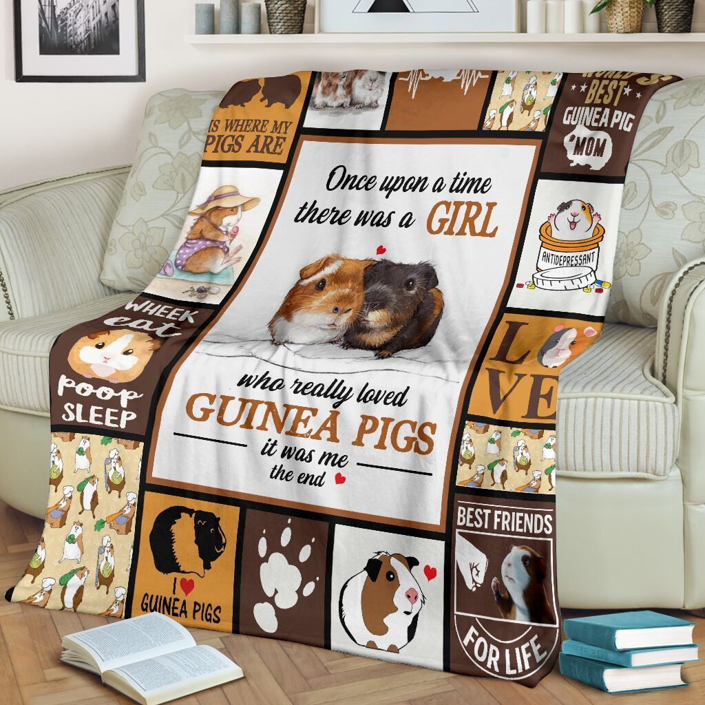 Ohaprints-Fleece-Sherpa-Blanket-Guinea-Pig-Girl-Gift-For-Daughter-Soft-Throw-Blanket-1427-Fleece Blanket