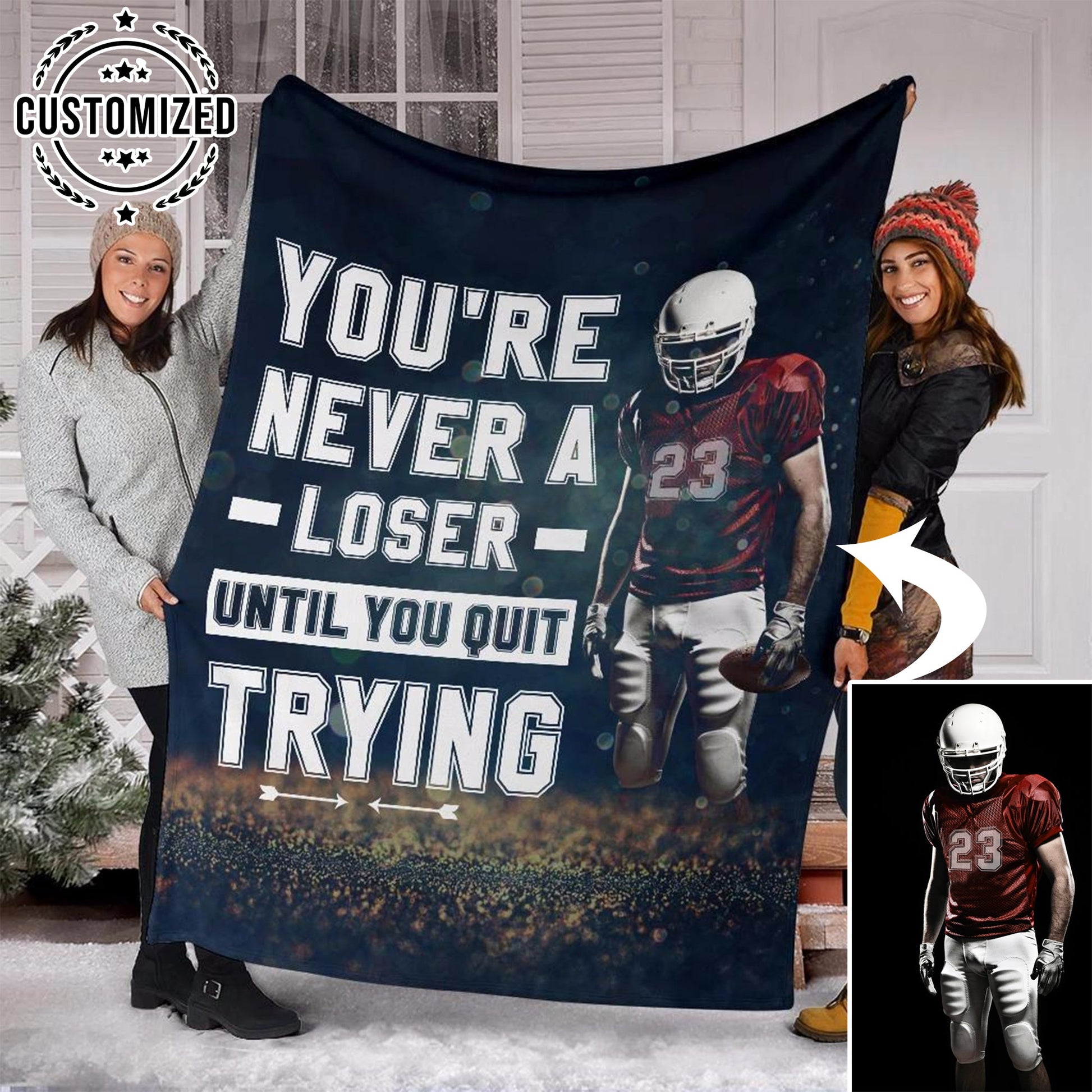 Ohaprints-Fleece-Sherpa-Blanket-American-Football-Gift-For-Son-Boy-Men-Custom-Personalized-Number-Soft-Throw-Blanket-1548-Fleece Blanket