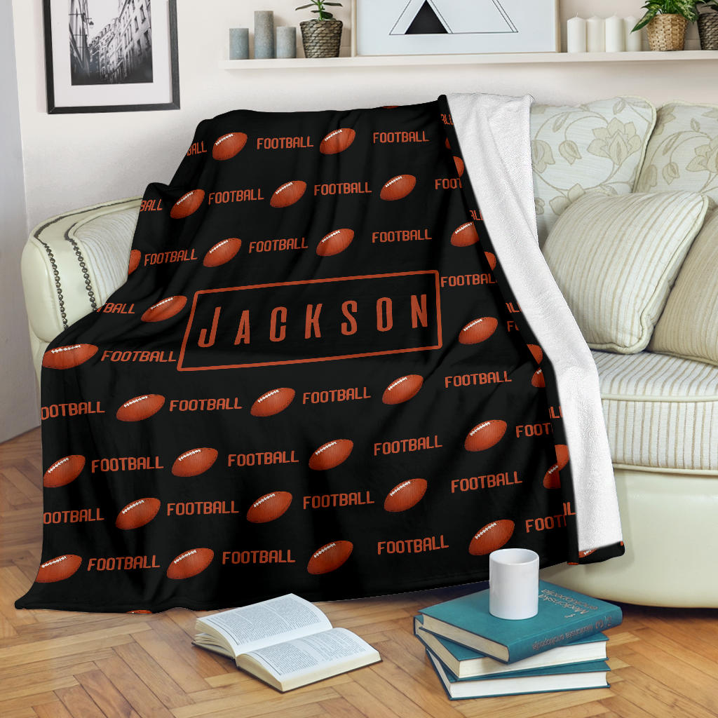 Ohaprints-Fleece-Sherpa-Blanket-American-Football-Gift-For-Son-Boy-Men-Custom-Personalized-Name-Soft-Throw-Blanket-1292-Fleece Blanket